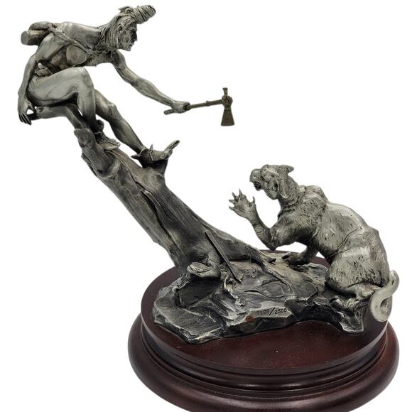 Chilmark Gros Ventre Moment of Truth Michael Boyett 82 Pewter Sculpture Western - Picture 1 of 16